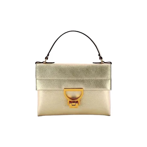 COCCINELLE Calfskin Shoulder Bag Crossbody Bag Handbag Mini Women's Light Gold