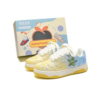 Anime story Casual Shoes Women's Low Top Space Gray/Glazed Yellow/Emerald Green/Gray Green/Cream Yellow/Cream Blue/Prussian Blue