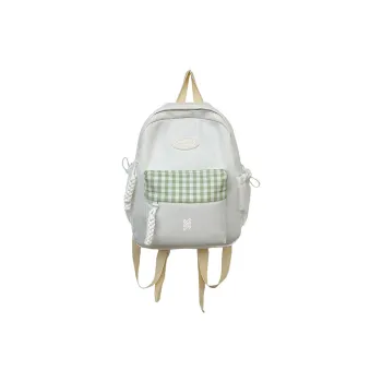 NOMK Nylon Backpack Backpack Travel Small Backpack Women's White/Blue/Black/Yellow/Green