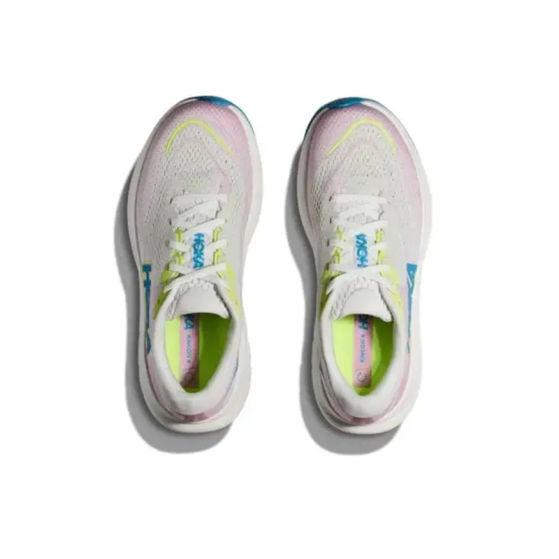 HOKA ONE ONE Anti Slip Wear Resistant Low Top Running Shoes Women's White Pink-2
