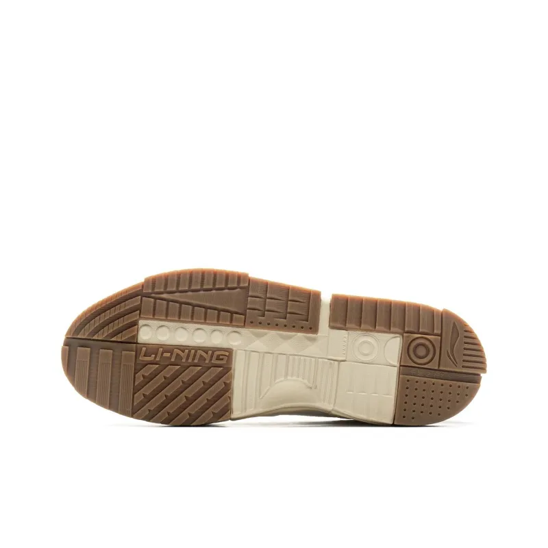 LiNing Li Cheng Slip-Resistant Cushioning Wear-Resistant Low-Top Skateboard Shoes Men's White Umber-4