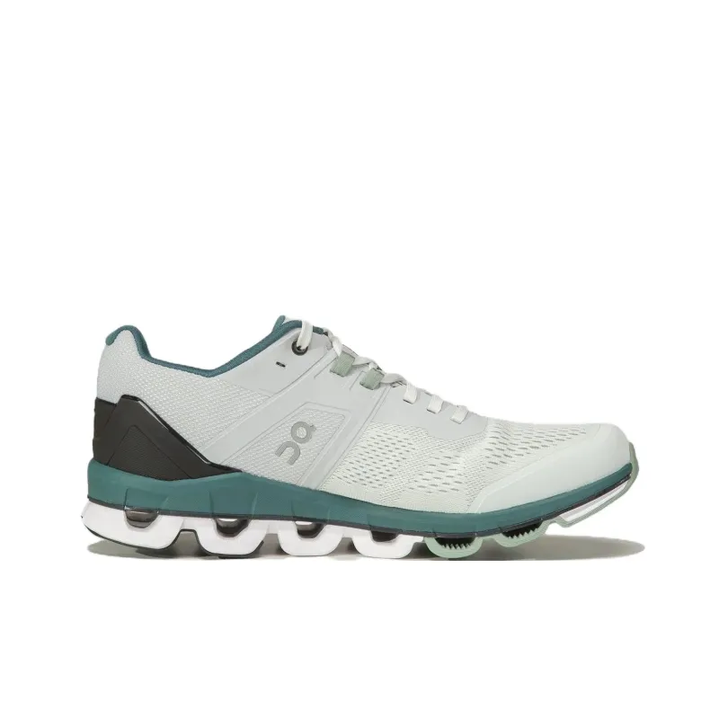 On Cloudace Cushioned Slip-Resistant Low-Top Running Shoes Men's White Green-1