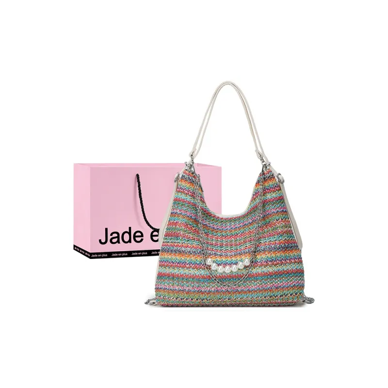 Jade En Plus Cotton Linen Blend Backpack Shoulder Bag Regular Women's Purple-0