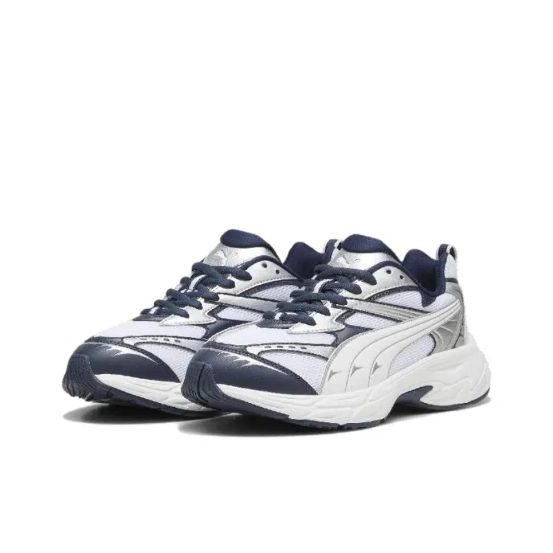 PUMA Morphic Anti Slip Wear Resistant Low Top Casual Shoes Unisex White Silver-2