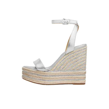 MICHAEL KORS Leighton Strap Sandals 12cm Women's Silver