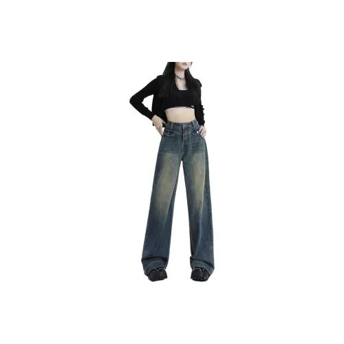 ZAVK Jeans Women's Vintage Navy Blue