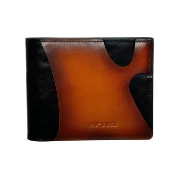 MR'GUFA Cow Leather Wallet Men's Black & Brown