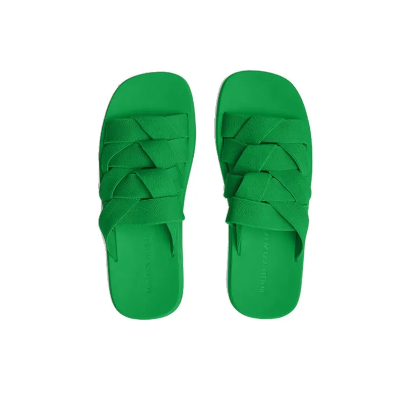 Bottega Veneta Plat Slip Resistant Slide Slippers Men's Green-3