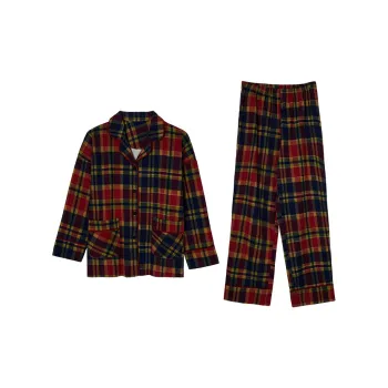 CAIHENGTONG Pajama Set Women's Red Plaid
