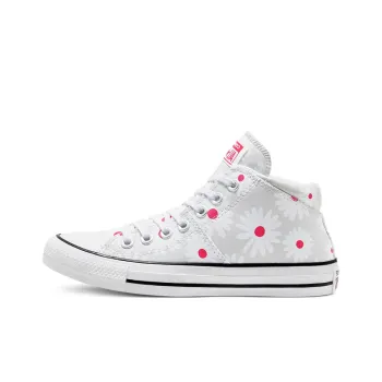 Converse Chuck Taylor All Star Anti-Slip Wear-Resistant Mid-Top Canvas Shoes Women's Small Daisy Gray White