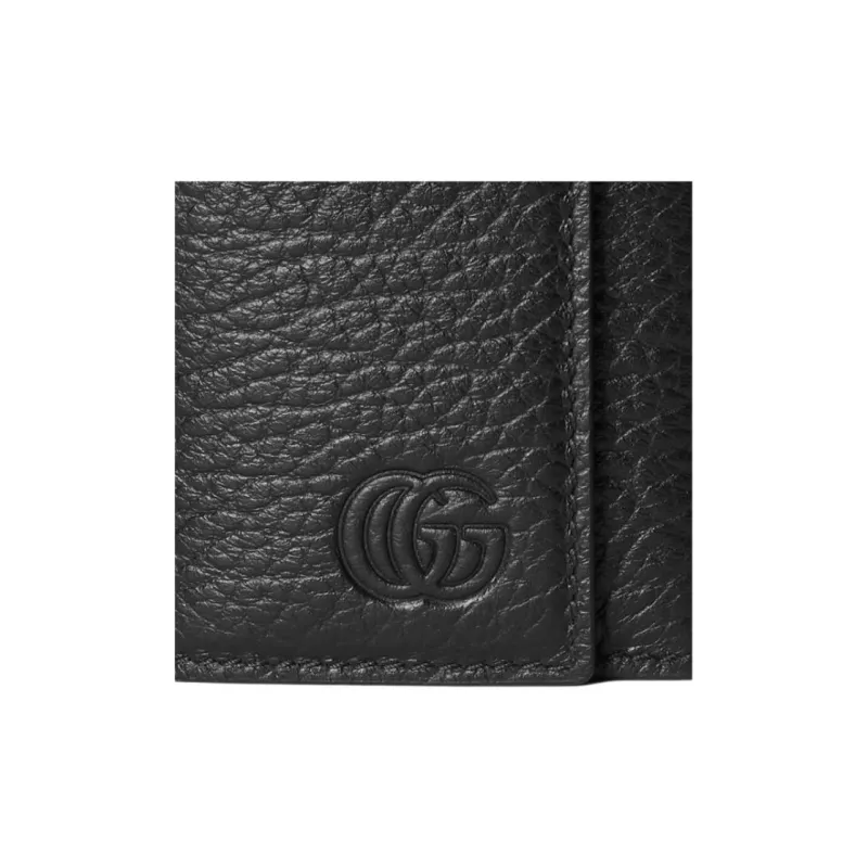 GUCCI Grained Leather Key Pouch Men's Black-4