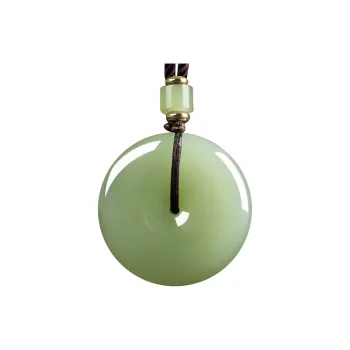 GOLDFISH ALLEY Peace Buckle Necklace Pale Greenish White Jade Unisex