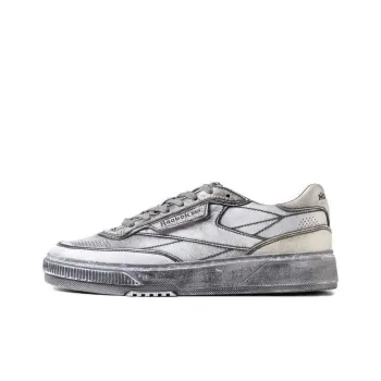 Reebok Club C Ltd Cushioning Wear-Resistant Low-Top Skateboard Shoes Men's Silver Black