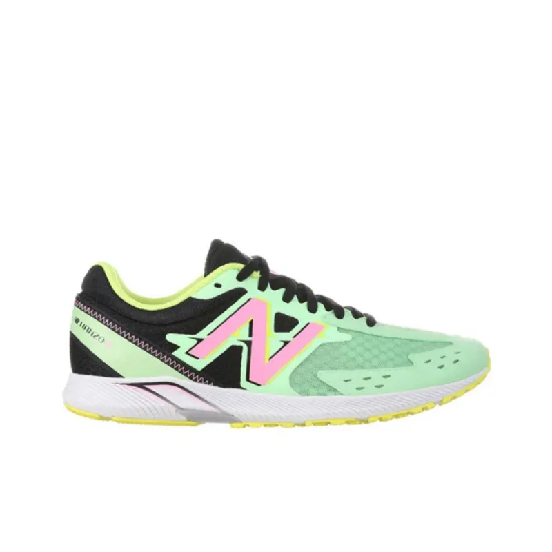 New Balance Hanzo Anti Slip Wear Resistant Low Top Running Shoes Women's Green Korean Style-1