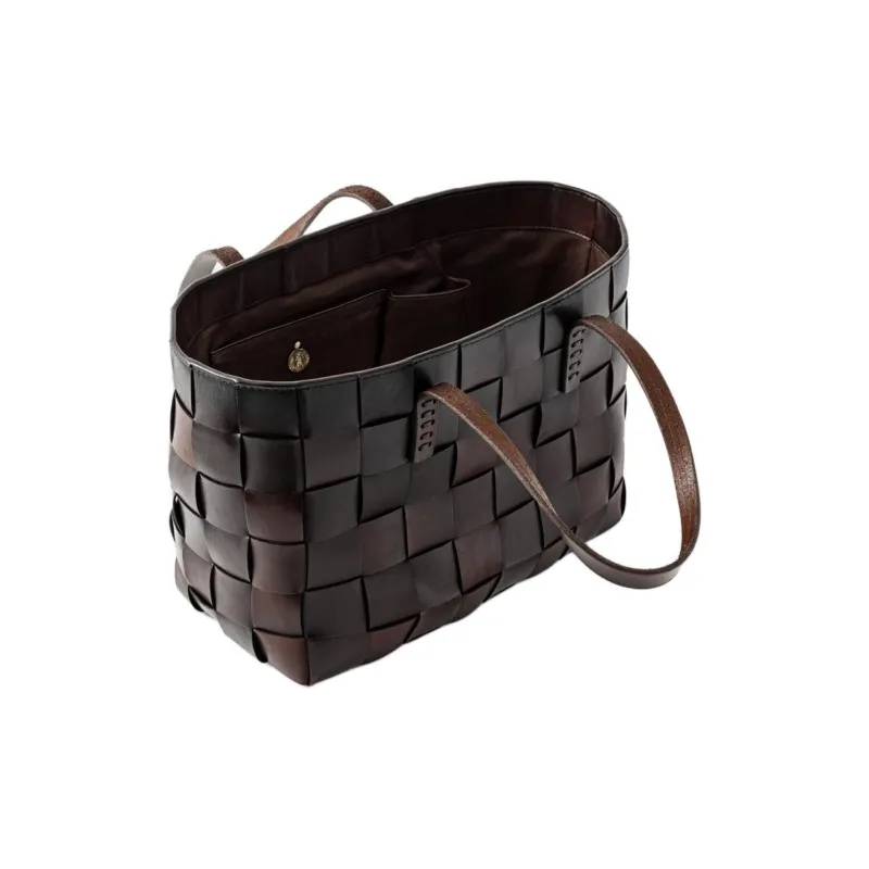 Dragon Diffusion Cow Leather Tote Bag, Shopping Bag, Handbag Women's Dark Umber-1
