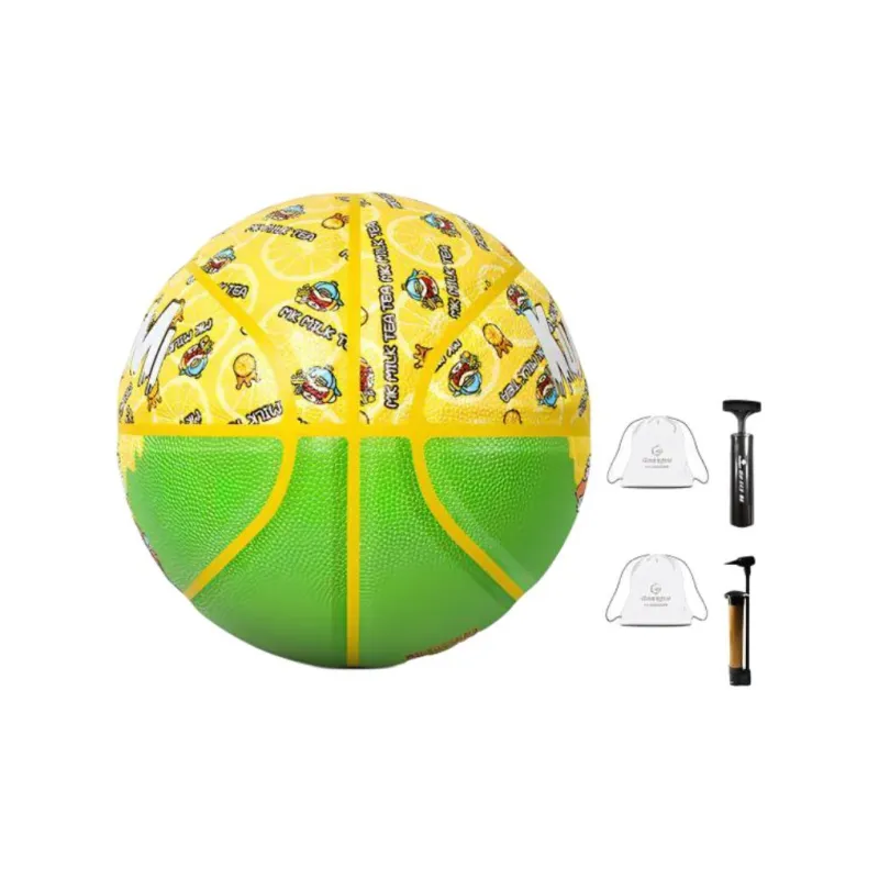 Kuangmi x MK MONKEY KING Microfiber Leather Basketball Yellow Green Size 7 Ball Training Unisex-3