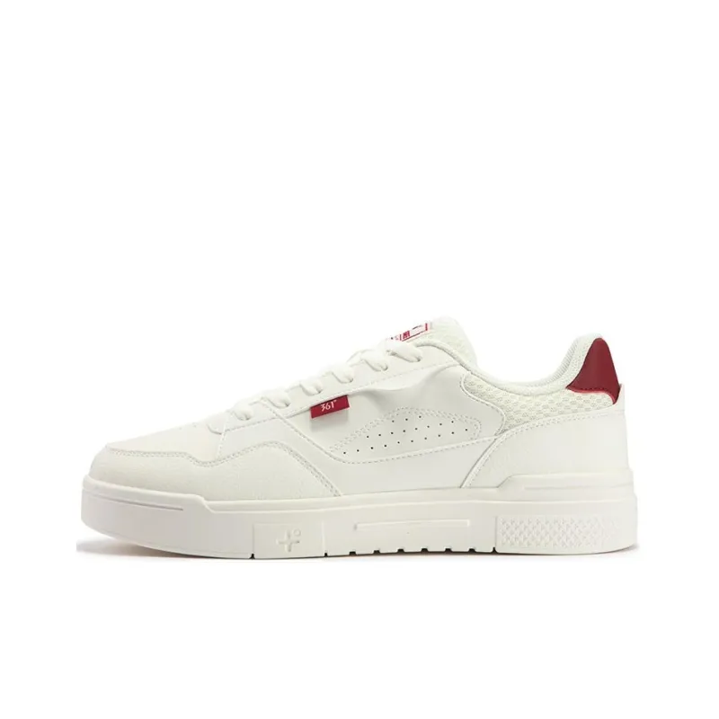 361° Slip Resistant Low Top Skateboard Shoes Men's White Red-0