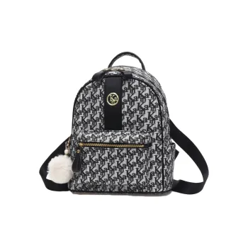 Weymond Soft Leather Fashion Versatile Casual Travel Outbound Backpack Multi Purpose Women's Black/Gray