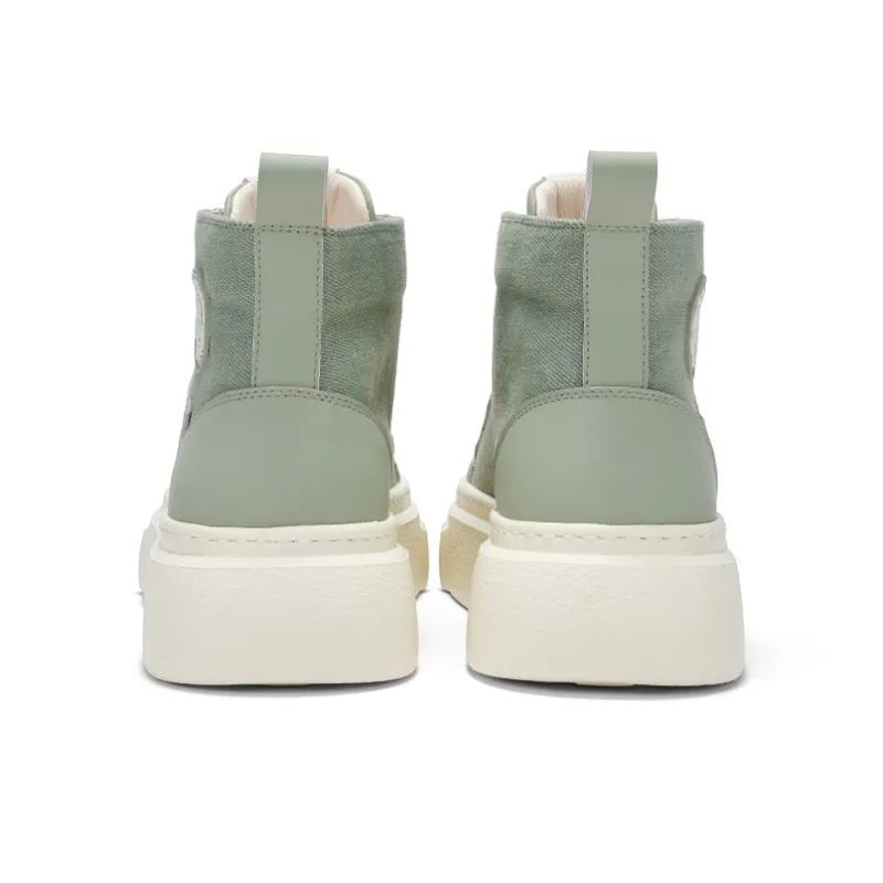 FAIRWHALE High-Top Canvas Shoes Men's Charcoal Black/Mint Mambo Green-11