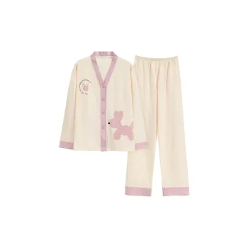 Sleep Students Dormitory Home Outerwear-Ready Loungewear Women's Apricot