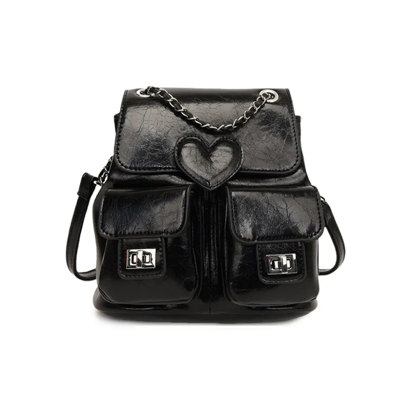 NATTY Pu Backpack Women's Silver/White/Black-13