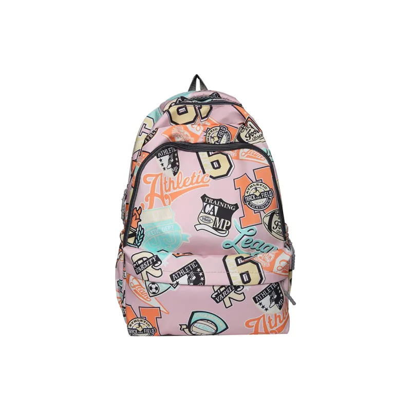 MOK Nylon Backpack Unisex Gray/Pink/Purple/Yellow/Green/Blue-1