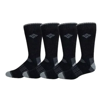 Columbia Moisture Control Check Crew Sock Mid-Calf Socks Men's 4 Pack Black