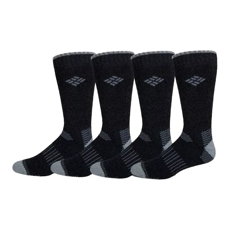 Columbia Moisture Control Check Crew Sock Mid-Calf Socks Men's 4 Pack Black-0