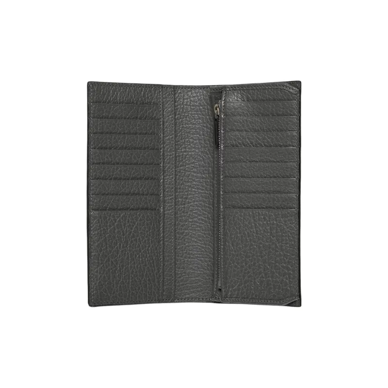 GUCCI Grain Leather Wallet Regular Men's Gray-3