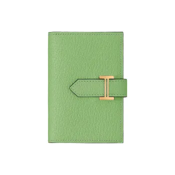 HERMES Bearn Chevre Mysore Goatskin Wallet Mini Women's Green 3I Vert Criquet Avocado Green/Cricket Green