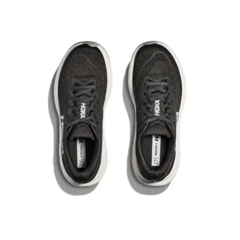 HOKA ONE ONE Anti-Slip Wear-Resistant Low-Top Running Shoes Men's Black White-4