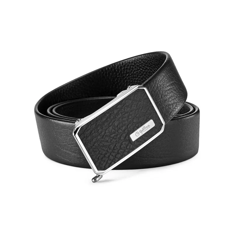 GOLDLION Business Pants With Stainless Steel Automatic Buckle Top Grain Cow Leather Leather Belts Men's Width 3.4CM-1