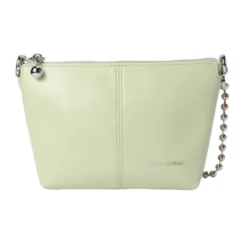 Abbott VINTAGE Cow Leather Shoulder Bag Small Size Women's Green/Purple