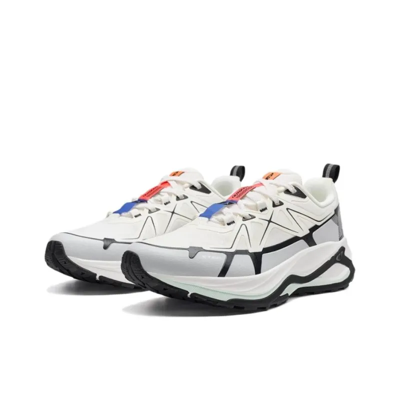 XTEP Cushioned Slip Resistant Low Top Casual Running Shoes Men's White Gray-1