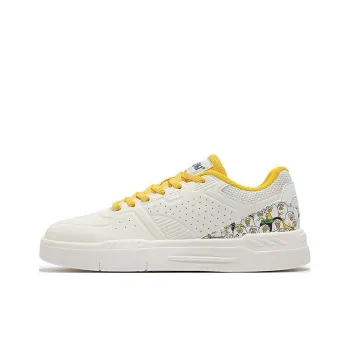 361° Anti Slip Wear Resistant Low Top Skateboard Shoes Men's White Yellow