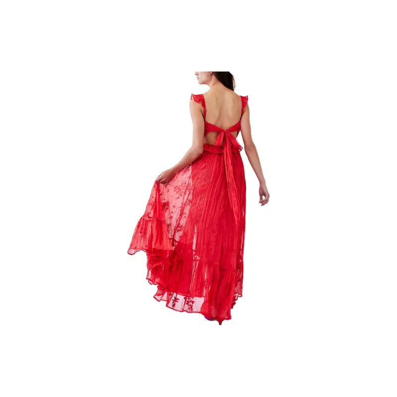 FREE PEOPLE Sabina Musayev Ida Dress Slip Dresses Women's Poppy Red/Strawberry Red-1
