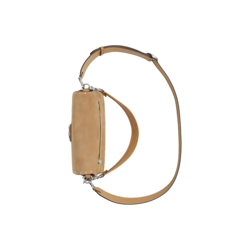 COACH Soft Tabby Suede Portable Crossbody Bag, Shoulder Bag Medium Size Women's Earthy Yellow-3