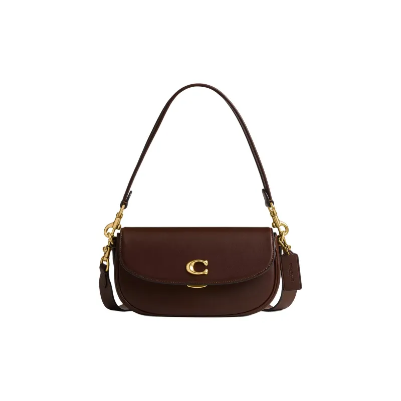 COACH Saddle Cow Leather Saddle Bag Handbag, Shoulder Bag, Crossbody Bag Women's Brass And Maple-0