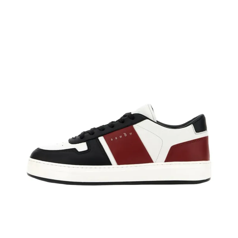 HOGAN H TV Low Top Skateboard Shoes Men's Black Red-0
