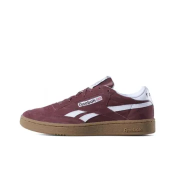 Reebok Revenge Anti Slip Wear Resistant Low Top Skateboard Shoes Unisex Purple White