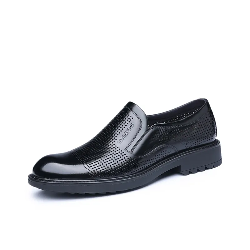 LAORENTOU Dress Shoes Men Low Top Brown/Black-11