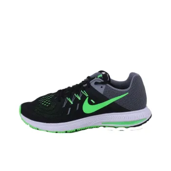Nike ZOOM Winflo 2 Slip Resistant, Abrasion Resistant Cushioning Low Top Casual Running Shoes Men's Black White Gray