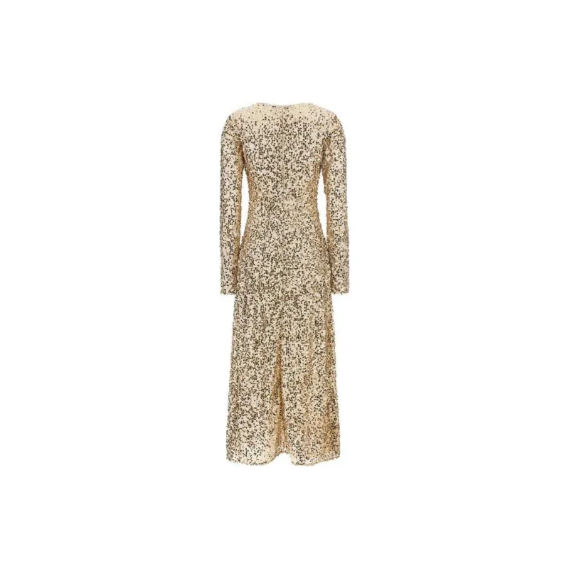 Rotate Net Sequins Long Sleeved Midi Dress-1