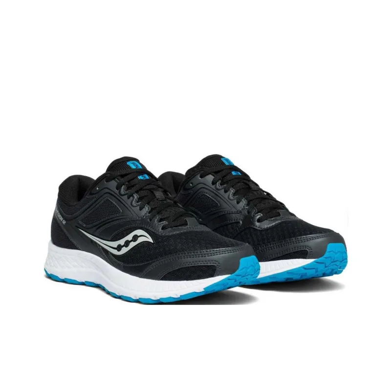 Saucony Cohesion 12 Cushioning Lightweight Low-Top Running Shoes Men's Black Blue-2
