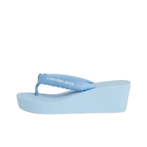 CALVIN KLEIN Slip-Resistant Flip Flops 6cm Women's Nightfall Blue