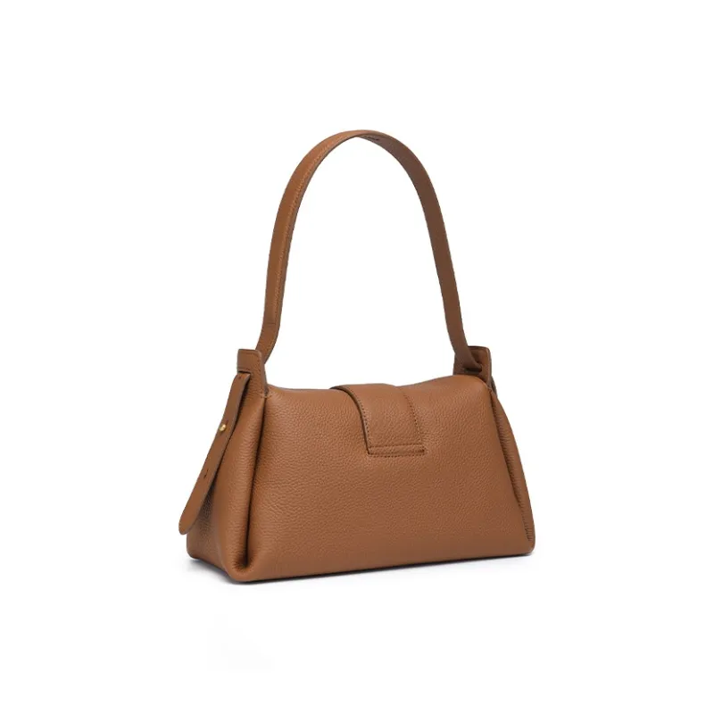 TangGuh Cow Leather Handbag Shoulder Bag Small Size Women's Brown/Black-4