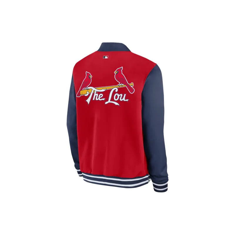 Nike St. Louis Cardinals Authentic Collection City Connect Game Time Men's Nike Mlb Full Zip Bomber Jacket-1