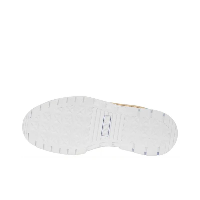 PUMA Mayze Brighter Days Anti-Slip Wear-Resistant Low-Top Skateboard Shoes Women's White Brown-5