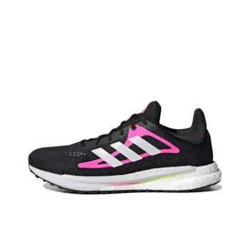 Adidas Solar Glide Anti-Slip And Wear-Resistant Breathable Low-Top Running Shoes Women's Black Pink Silver