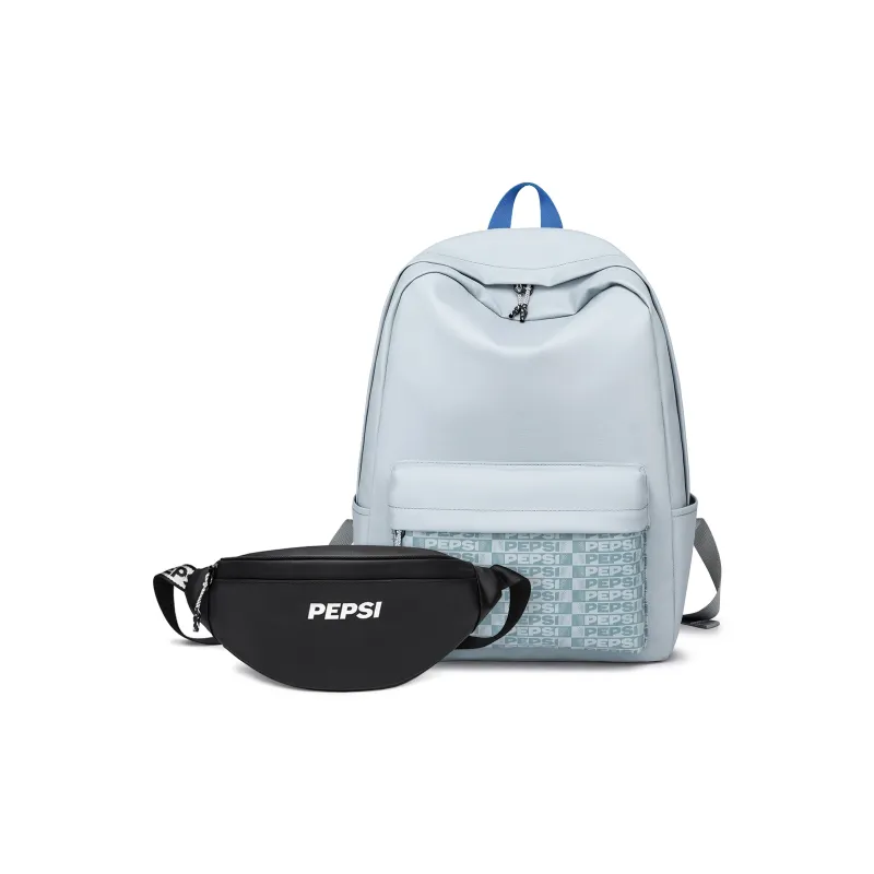 Pepsi Collaboration Water Repellent PU One Shoulder Backpack Fanny Pack Large Size Unisex Black/White-33